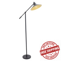 LumiSource LS-L-PADFL BK Paddy Floor Lamp in Black and Gold